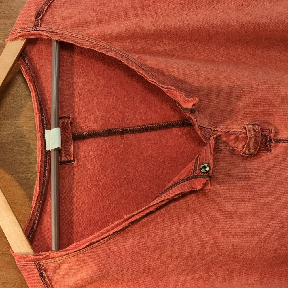 Free People First Base Henley In Copper Size S - Picture 2 of 10